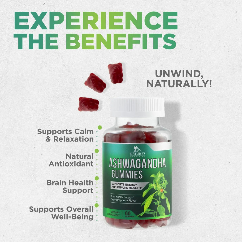 Ashwagandha Gummies 30:1 Extract from 3000Mg - Vegan, Plant Based, Non-Gmo, Gluten-Free & Gelatin Free, Ashwagandha Supplement for Women & Men, Natural Calm, Relaxation, & Immune Support, 60 Gummies